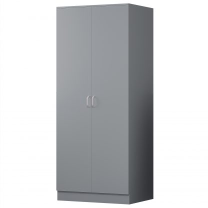 Tunis 2 Door Wardrobe Matt Grey Finish - Image 2