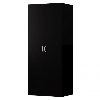 Tunis 2 Door Wardrobe Matt Black Finish - Image 4