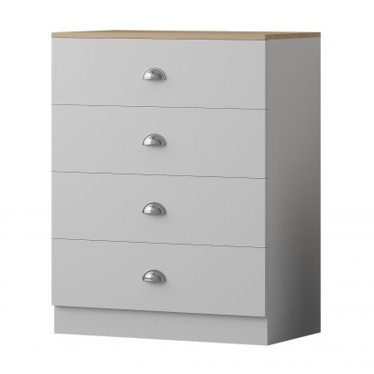 Esher 3 Piece Bedroom Furniture Set Matt White Oak Top - Image 3