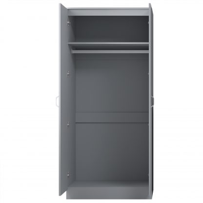 Tunis 2 Door Wardrobe Matt Grey Finish - Image 3