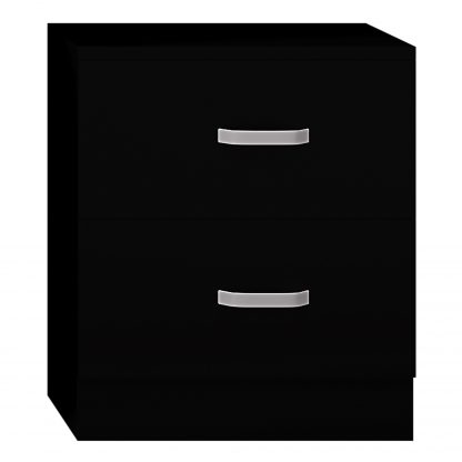Tunis 2 Drawer Bedside Table Matt Black - Image 2