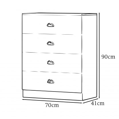 Esher 4 Drawer Chest Of Drawers Matt Grey With Oak Top - Image 5