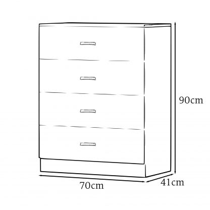 Tunis 4 Drawer Chest Of Drawers Matt White - Image 5