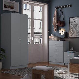 Tunis 2 Door Wardrobe Matt Grey Finish