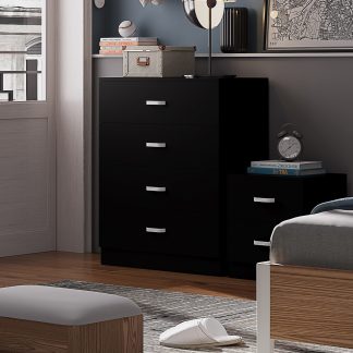 Tunis 4 Drawer Chest Of Drawers Matt Black