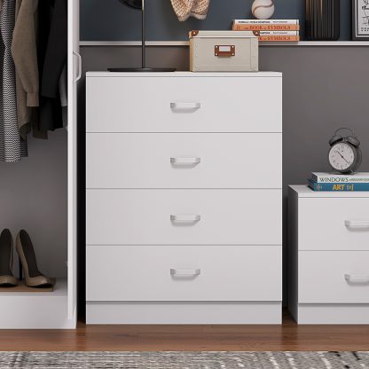 Tunis 4 Drawer Chest Of Drawers Matt White - Image 3