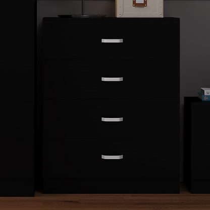 Tunis 4 Drawer Chest Of Drawers Matt Black - Image 2