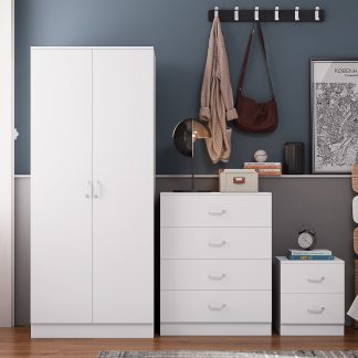 Tunis 3 Piece Bedroom Furniture Set Matt White