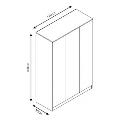 Stora Modern 3 Door Wardrobe - Grey Gloss - Image 8