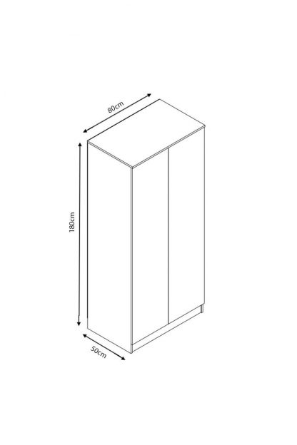 Stora Modern 2 Door Double Wardrobe - Grey Gloss - Image 8