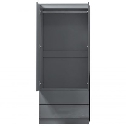 Stora Modern 2 Door 2 Drawer Combination Wardrobe - Grey Gloss - Image 7