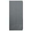 Stora Modern 2 Door Double Wardrobe - Grey Gloss - Image 5