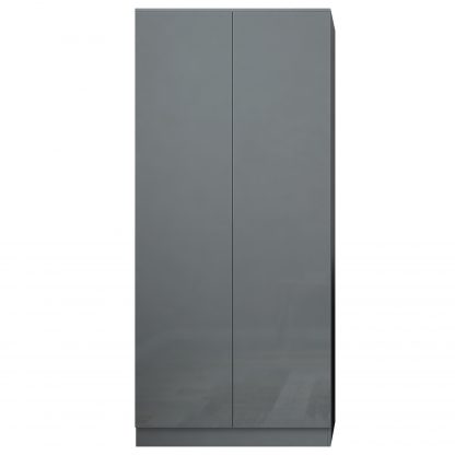 Stora Modern 2 Door Double Wardrobe - Grey Gloss - Image 5