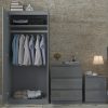 Stora Modern 2 Door Double Wardrobe - Grey Gloss - Image 4