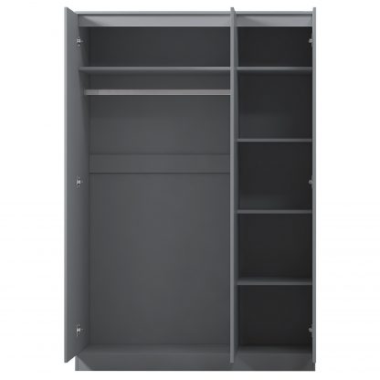 Stora Modern 3 Door Wardrobe - Grey Gloss - Image 7