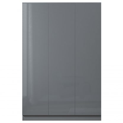 Stora Modern 3 Door Wardrobe - Grey Gloss - Image 6