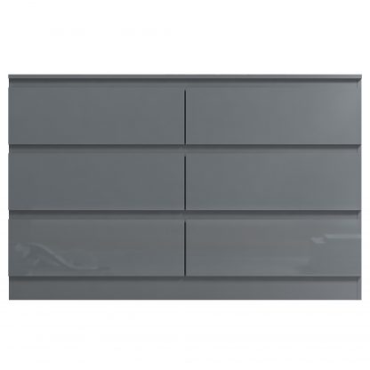 Stora 6 Drawer Chest Of Drawers - Grey Gloss - Image 8