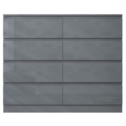 Stora 8 Drawer Chest Of Drawers - Grey Gloss - Image 7