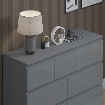 Stora 7 Drawer Merchant Chest - Grey Gloss - Image 3