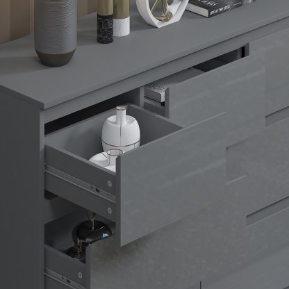 Stora 7 Drawer Merchant Chest - Grey Gloss - Image 5