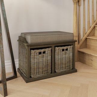 Maya Small Bench With Baskets