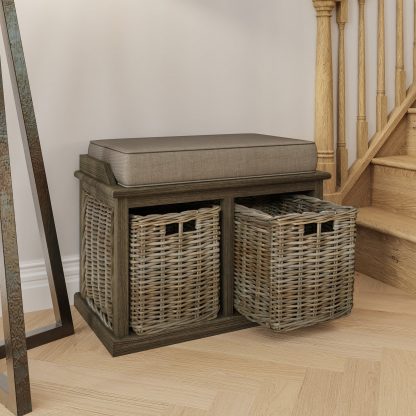 Maya Small Bench With Baskets - Image 6