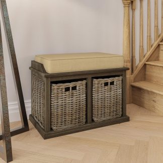Maya Small Bench With Baskets