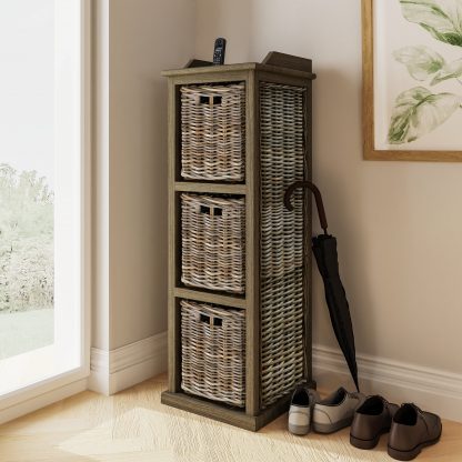 Maya Tall Storage Unit 3 Baskets High - Image 7