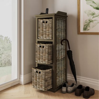 Maya Tall Storage Unit 3 Baskets High - Image 6