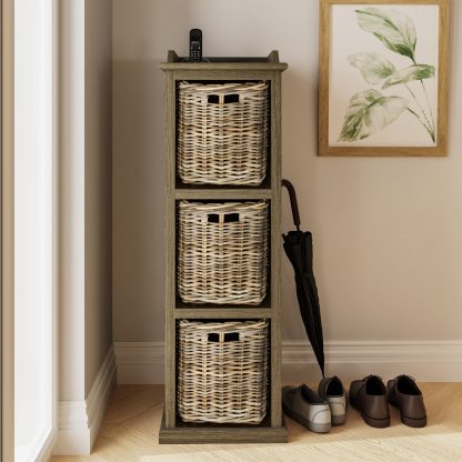 Maya Tall Storage Unit 3 Baskets High