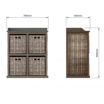 Maya Large Storage Unit 2 Over 2 Baskets - Image 2