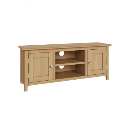 Taberno Large 2 Door TV Unit - Oak - Image 6