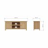 Taberno Large 2 Door TV Unit - Oak - Image 5