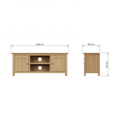 Taberno Large 2 Door TV Unit - Oak - Image 5