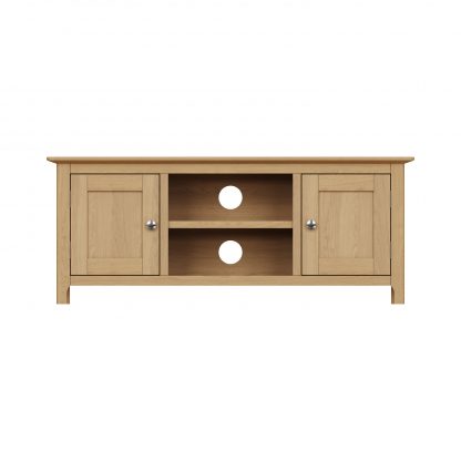 Taberno Large 2 Door TV Unit - Oak - Image 2