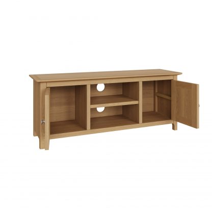 Taberno Large 2 Door TV Unit - Oak - Image 7