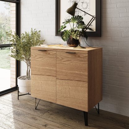 Fisso 2 Door Compact Sideboard Fast Click Assembly - Cracked Oak - Image 2