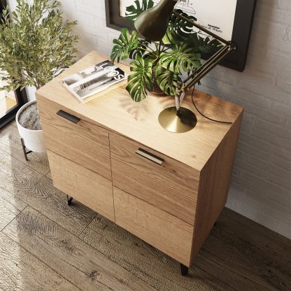 Fisso 2 Door Compact Sideboard Fast Click Assembly - Cracked Oak - Image 3