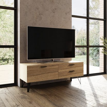 Fisso TV Unit Fast Click Assembly - Cracked Oak - Image 2