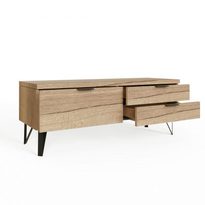 Fisso TV Unit Fast Click Assembly - Cracked Oak - Image 5