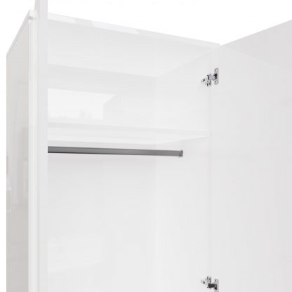 Veloce 2 Door White Gloss Double Wardrobe (Not Fast Click Assembly) - Image 7