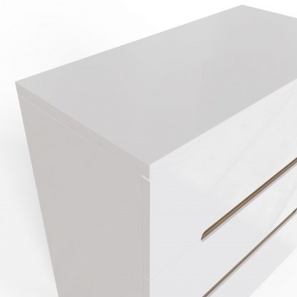Veloce 3 Drawer White Gloss Bedside Fast Click Assembly - Image 8