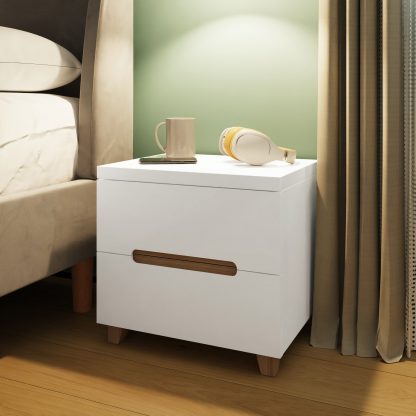 Veloce 2 Drawer White Gloss Bedside Fast Click Assembly - Image 2