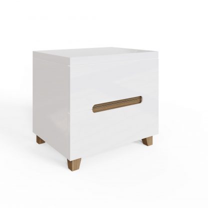 Veloce 2 Drawer White Gloss Bedside Fast Click Assembly - Image 3