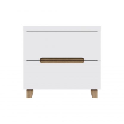 Veloce 2 Drawer White Gloss Bedside Fast Click Assembly - Image 4