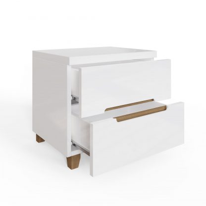 Veloce 2 Drawer White Gloss Bedside Fast Click Assembly - Image 5