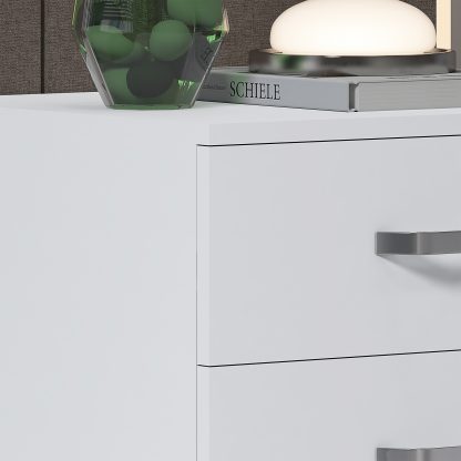 Tunis 3 Drawer Bedside Chest- Matt White - Image 3