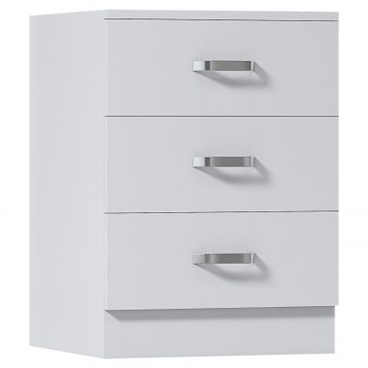 Tunis 3 Drawer Bedside Chest- Matt White - Image 7