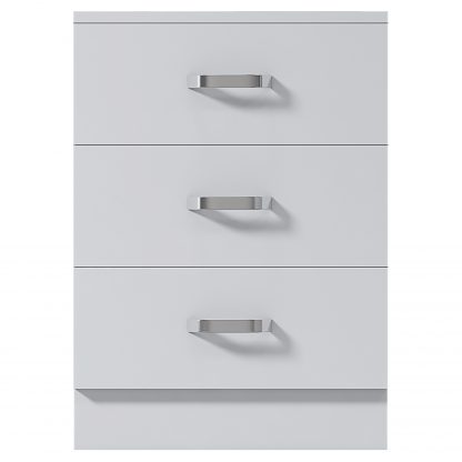 Tunis 3 Drawer Bedside Chest- Matt White - Image 8