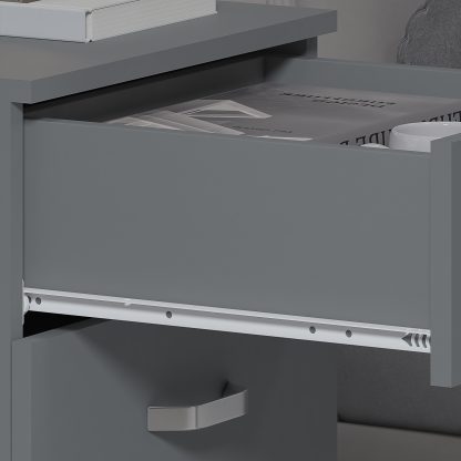 Tunis 3 Drawer Bedside Chest- Matt Grey - Image 6